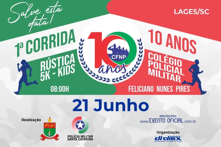 1ª CORRIDA RUSTICA 5K - 10 ANOS COLEGIO POLICIAL MILITAR FELICIANO NUNES PIRES